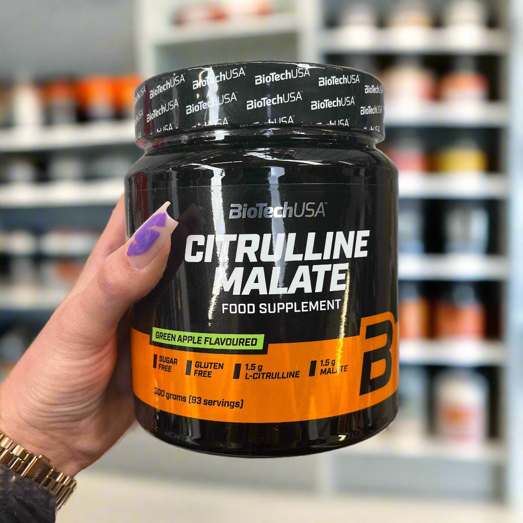 BioTechUSA Citrulline Malate Powder - 300g Green Apple Flavor | Pre-Workout Supplement for Muscle Endurance & Energy Boost | Perfect for Gym, Running & Sports Performance