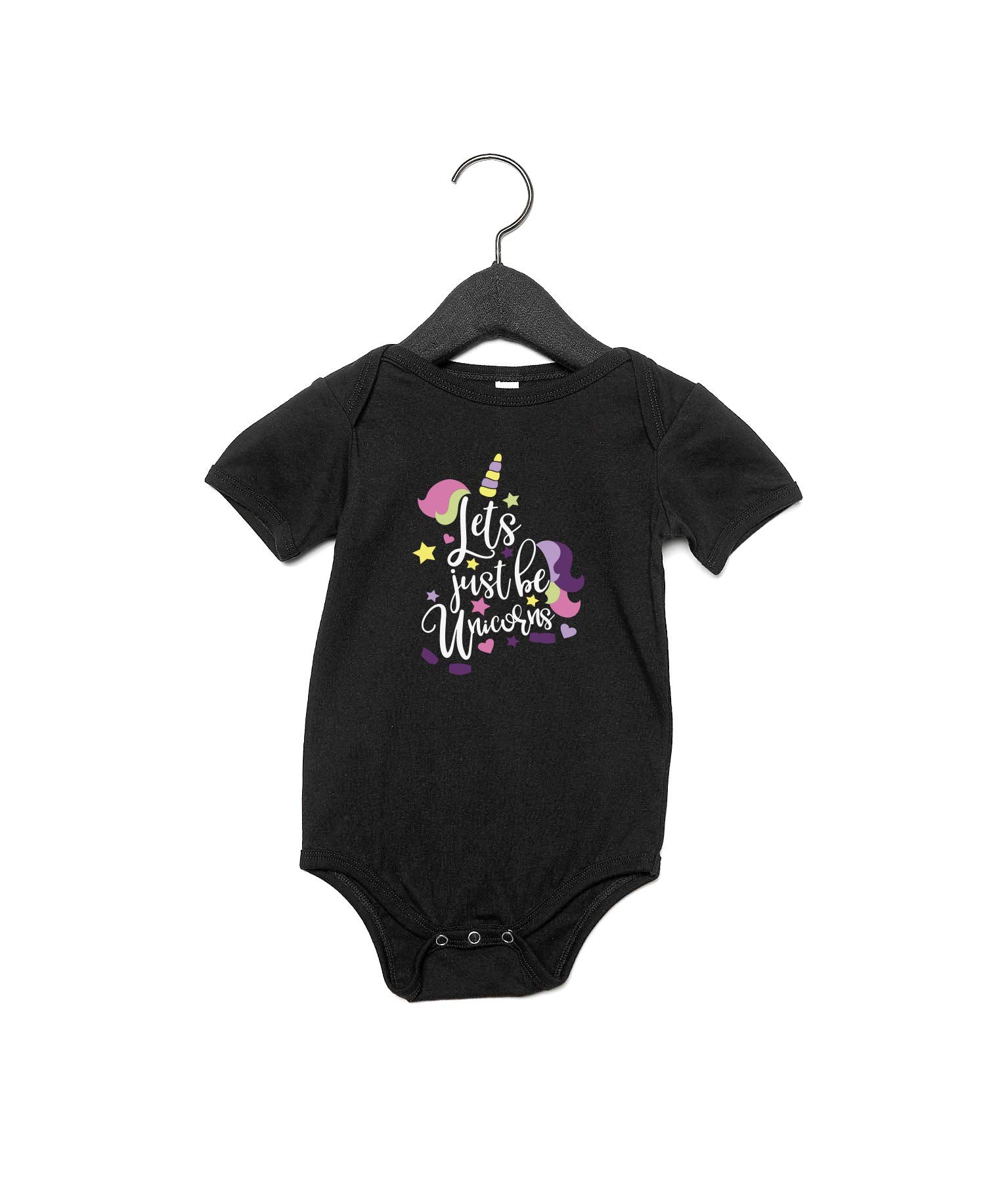 Organic Cotton Rainbow Horses Baby Bodysuit Romper - Soft Newborn Clothes for Boys & Girls - Perfect for Playtime, Photo Shoots & Everyday Wear