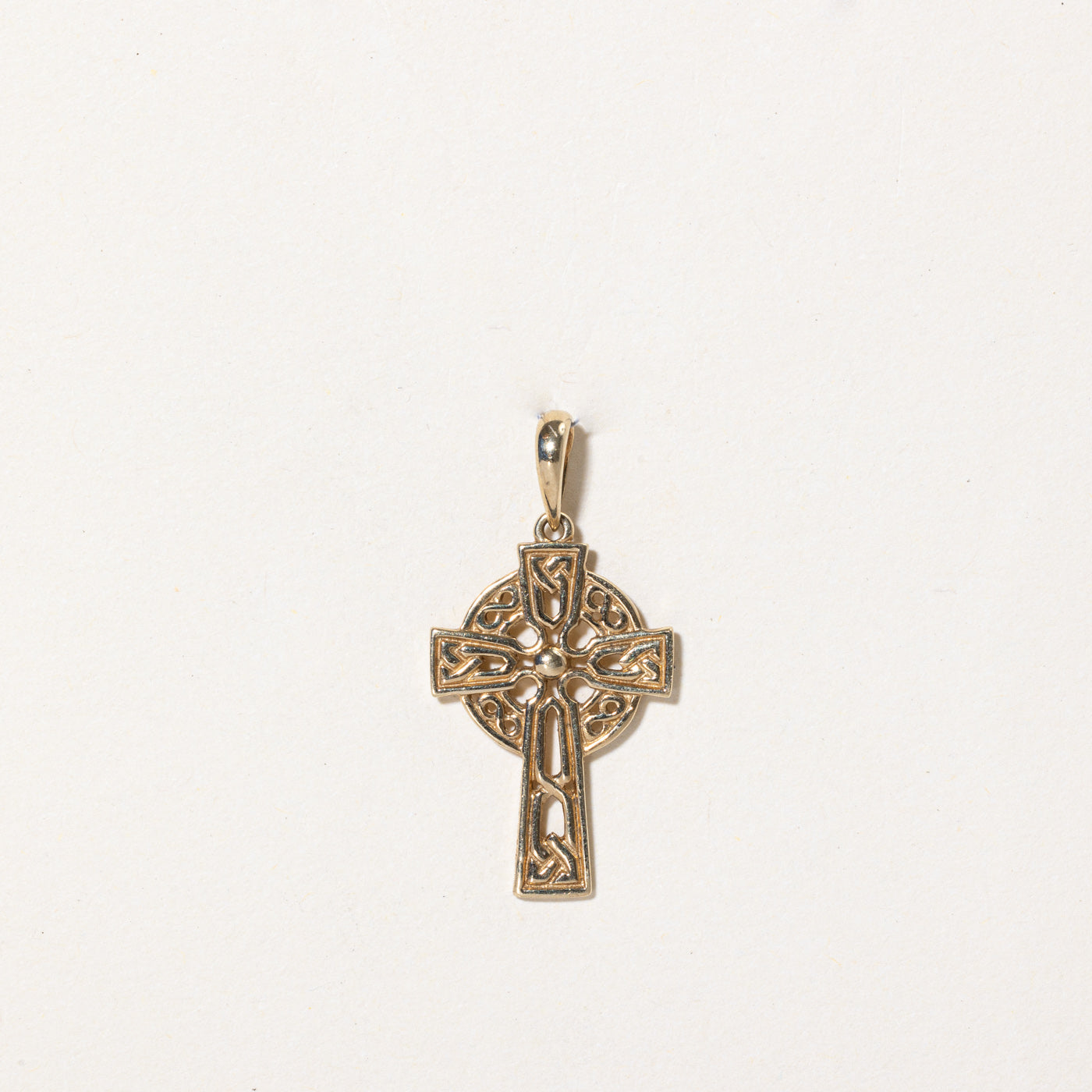 9K Yellow Gold Celtic Cross Pendant Necklace for Women - Religious Jewelry Gift for Baptism, Confirmation & Everyday Wear