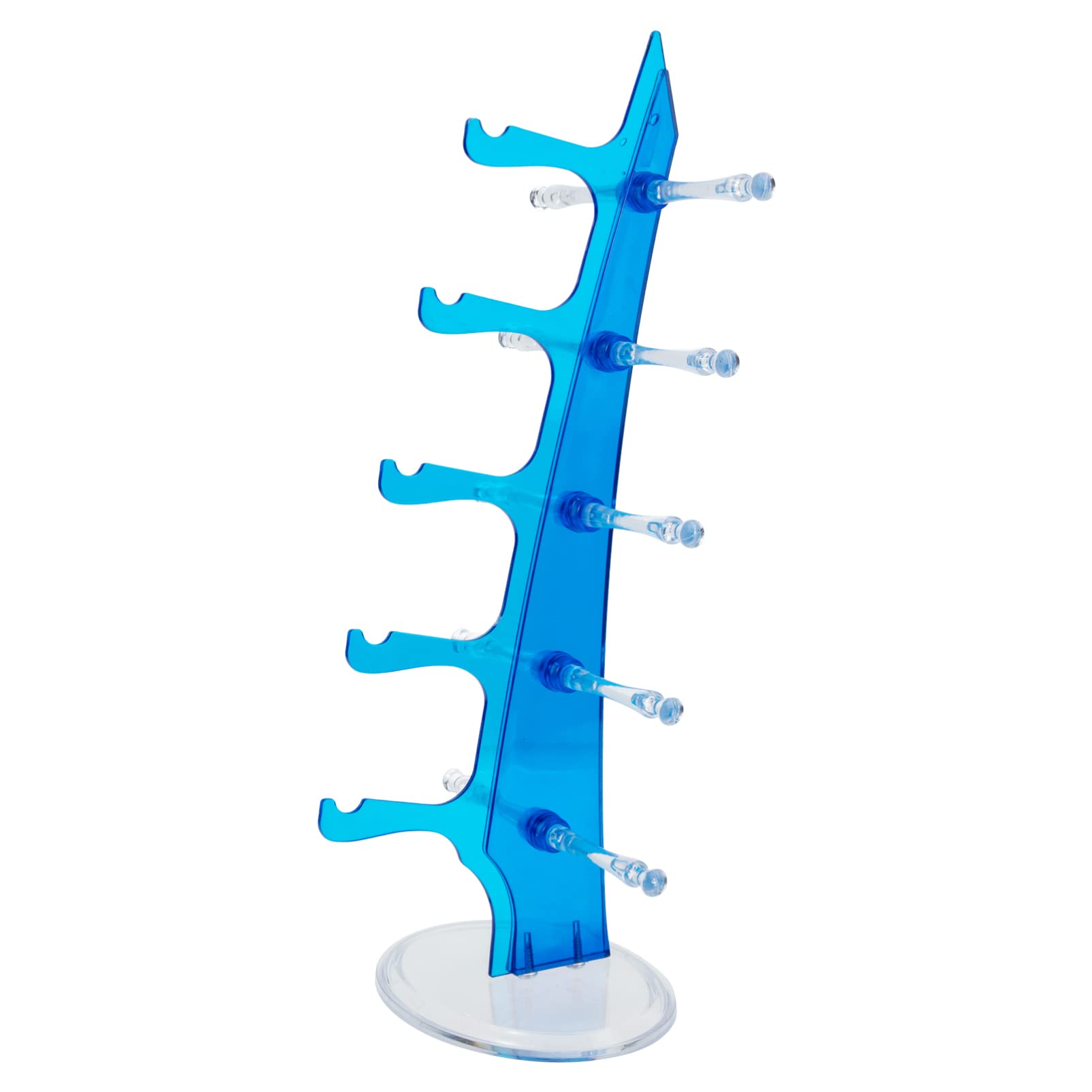 Zerodeko 5-Tier Clear Acrylic Eyeglasses & Sunglasses Display Stand - Blue | Organizer for Optical Store, Retail Display, Home Decor, and Office Organization