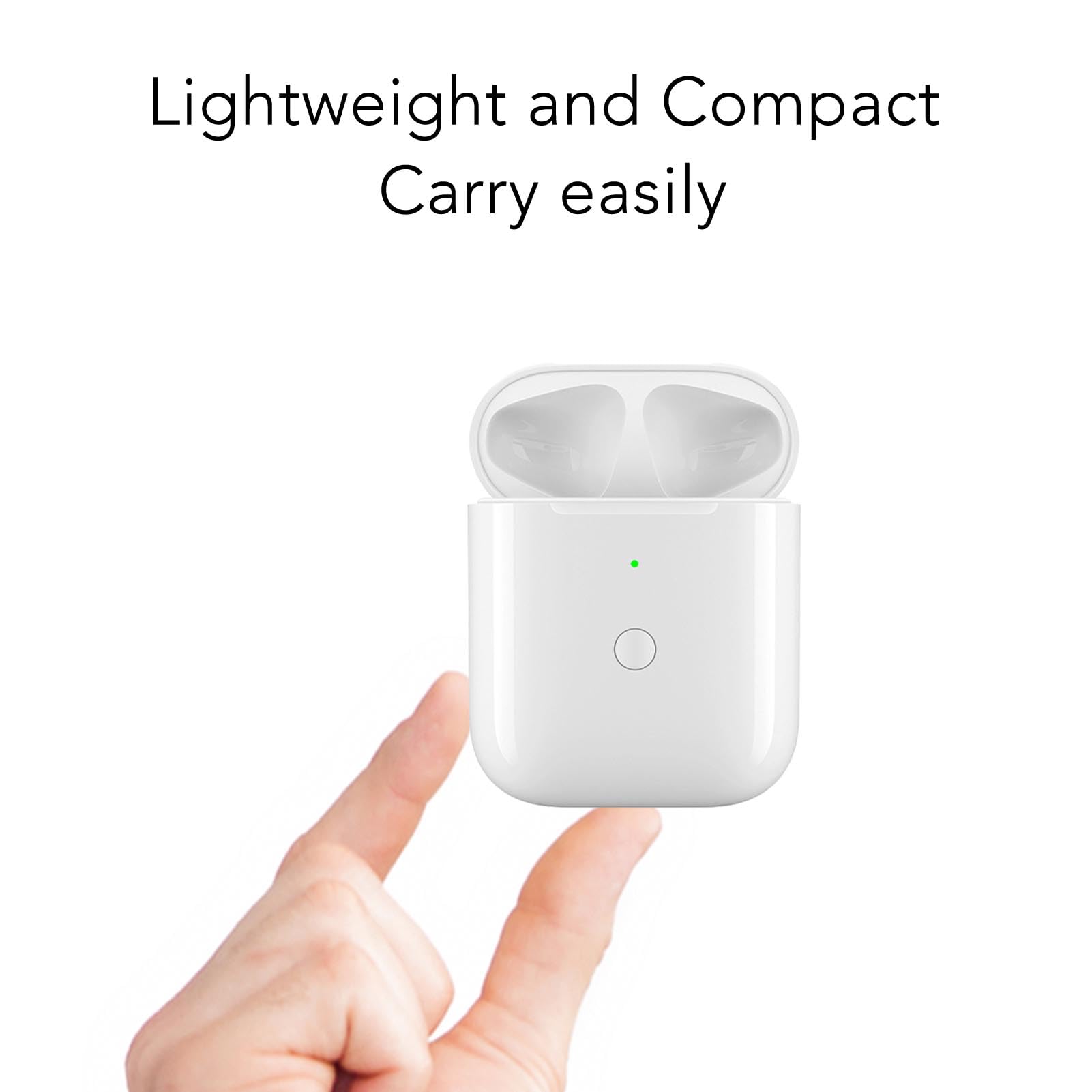 Wireless Earbuds Charging Case Replacement for AirPods 1st/2nd Gen (A0102) - Portable Charger Case with LED Indicator & One-Touch Pairing Sync Button | Perfect for Gym, Travel & Daily Use