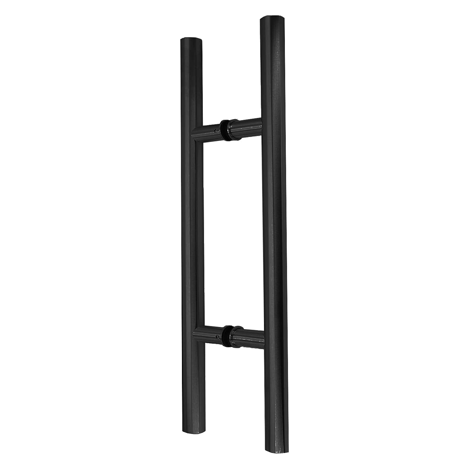 304 Stainless Steel Ladder Style Back-to-Back Glass Door Handle - Matte Black 24 Inch - Heavy Duty Barn Door Pull for Sliding Doors & Cabinet Hardware - Perfect for Modern Kitchens, Bathrooms & Office Spaces