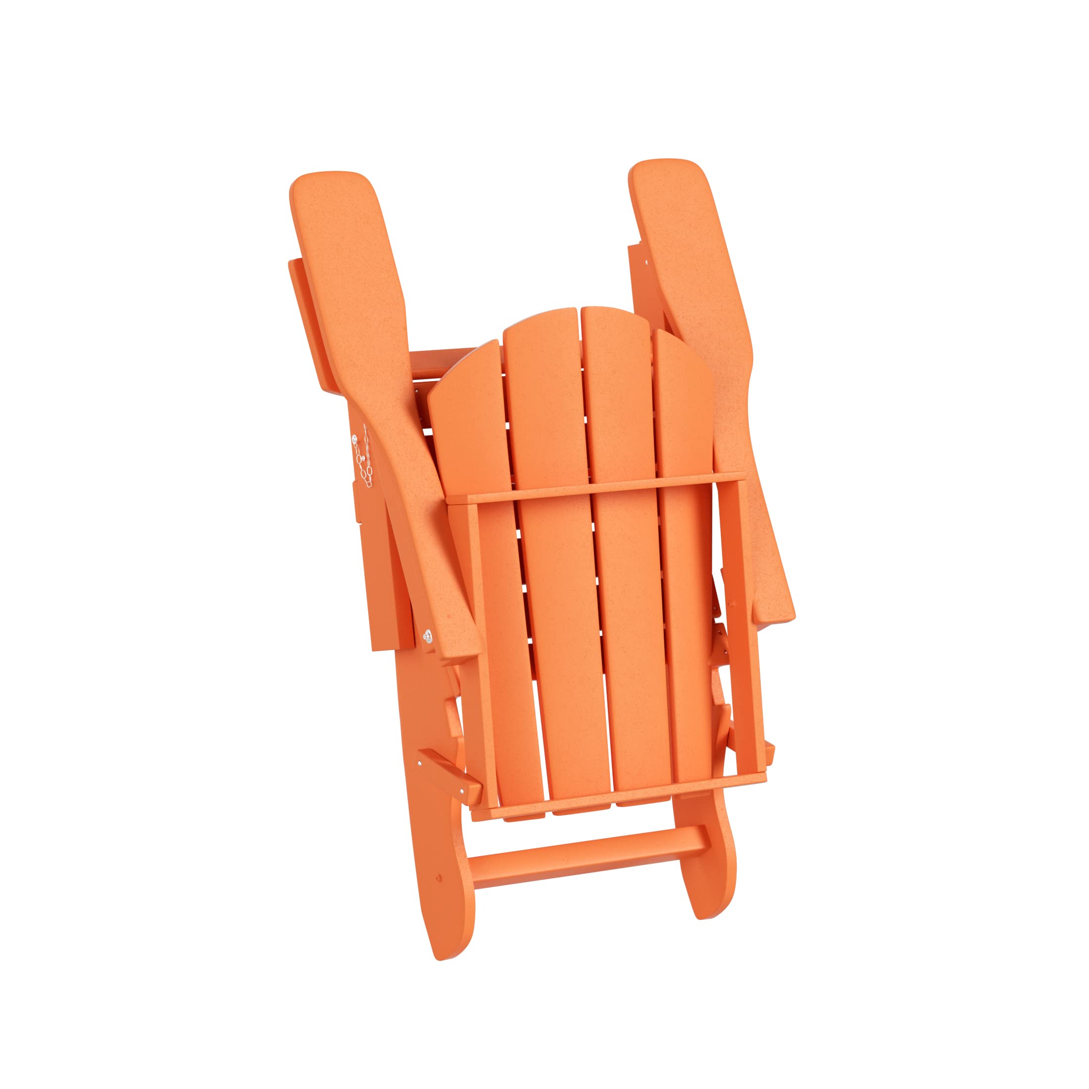 WO Home Furniture 2-Piece Adirondack Chair and Side Table Set - Weatherproof & UV Resistant Outdoor Folding Chairs for Lawn, Garden, Patio, Balcony, Campfire - Orange (Perfect for Backyard Relaxation, Poolside Lounging, and Outdoor Entertaining)