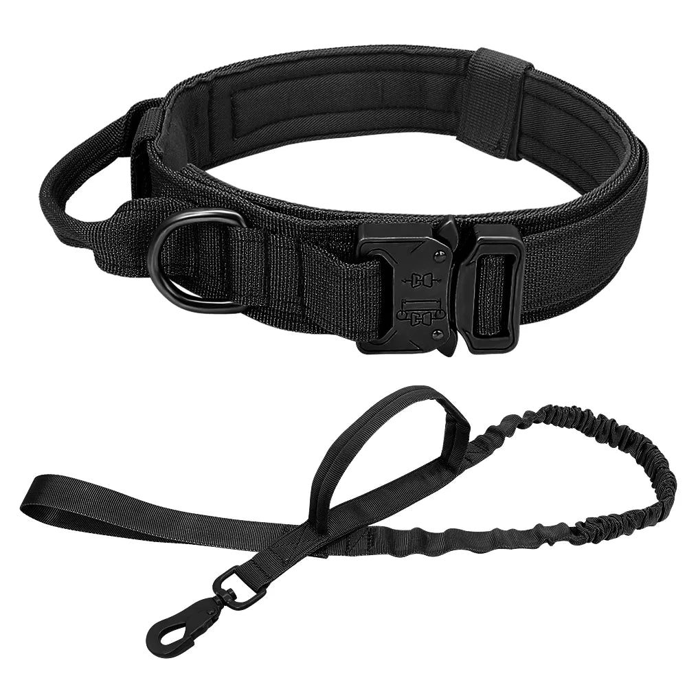 Tactical Dog Collar and Leash Set - Heavy Duty Nylon Pet Training Gear for Large Dogs | Perfect for Outdoor Adventures, Hiking & Daily Walks