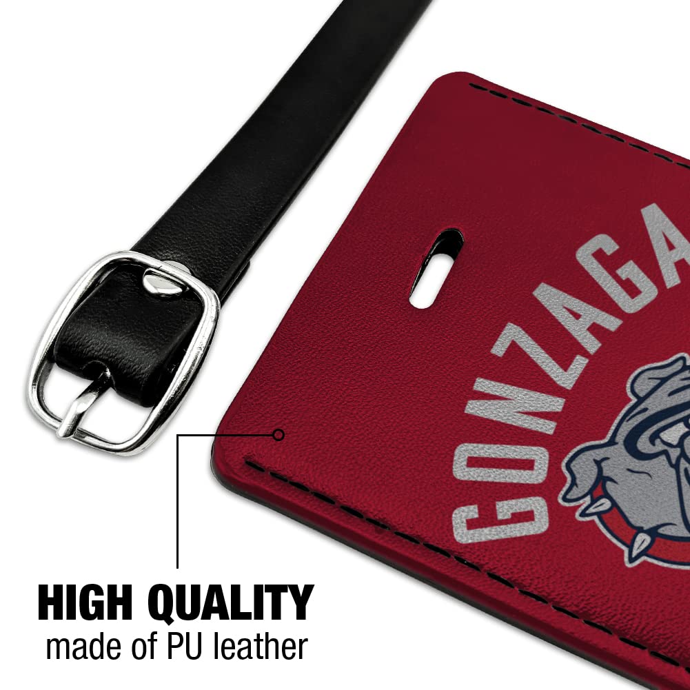 Gonzaga University Bulldogs Leather Luggage Tag - Rectangle Carry-On ID Card Holder for Travel, Suitcases & Backpacks | Perfect for Alumni, Fans & College Students