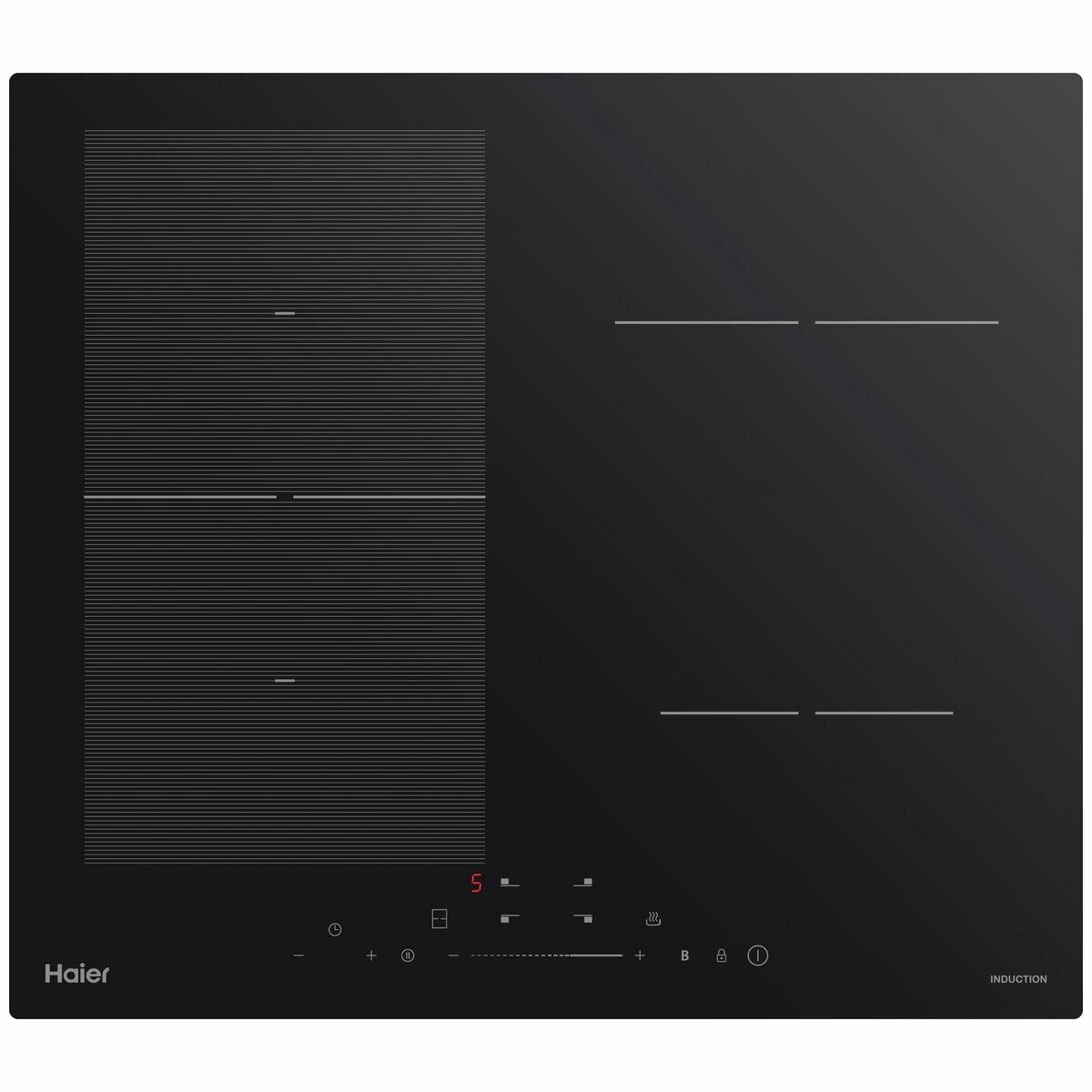 Haier 60cm Induction Cooktop with Flexi Zone HCI604FTB3 - Fast Heating, Energy Efficient, Touch Control - Perfect for Home Kitchen, Restaurant & Outdoor Cooking