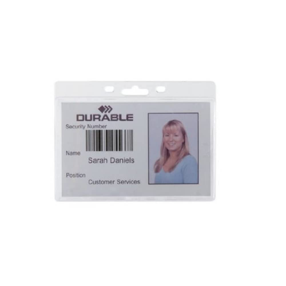 Durable 999108012 Enclosed Proximity Card Holder Without Clip (Pack of 50) - RFID Protected, Waterproof ID Badge Holder for Office, School, Events & Security Access