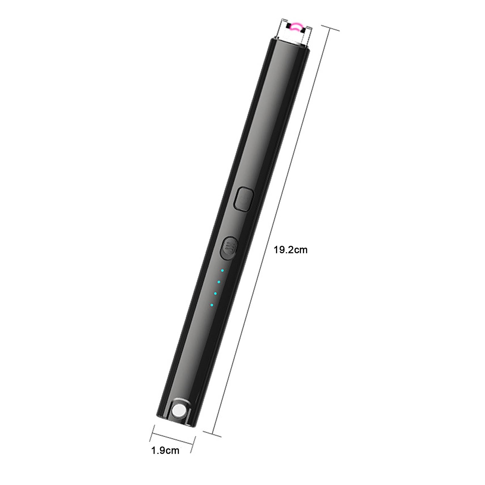 USB Rechargeable Arc Lighter - Black Windproof Candle Lighter for Candles, Grilling, Fireworks & Outdoor Use | Long Reach Electric Lighter for Home, Camping & Parties