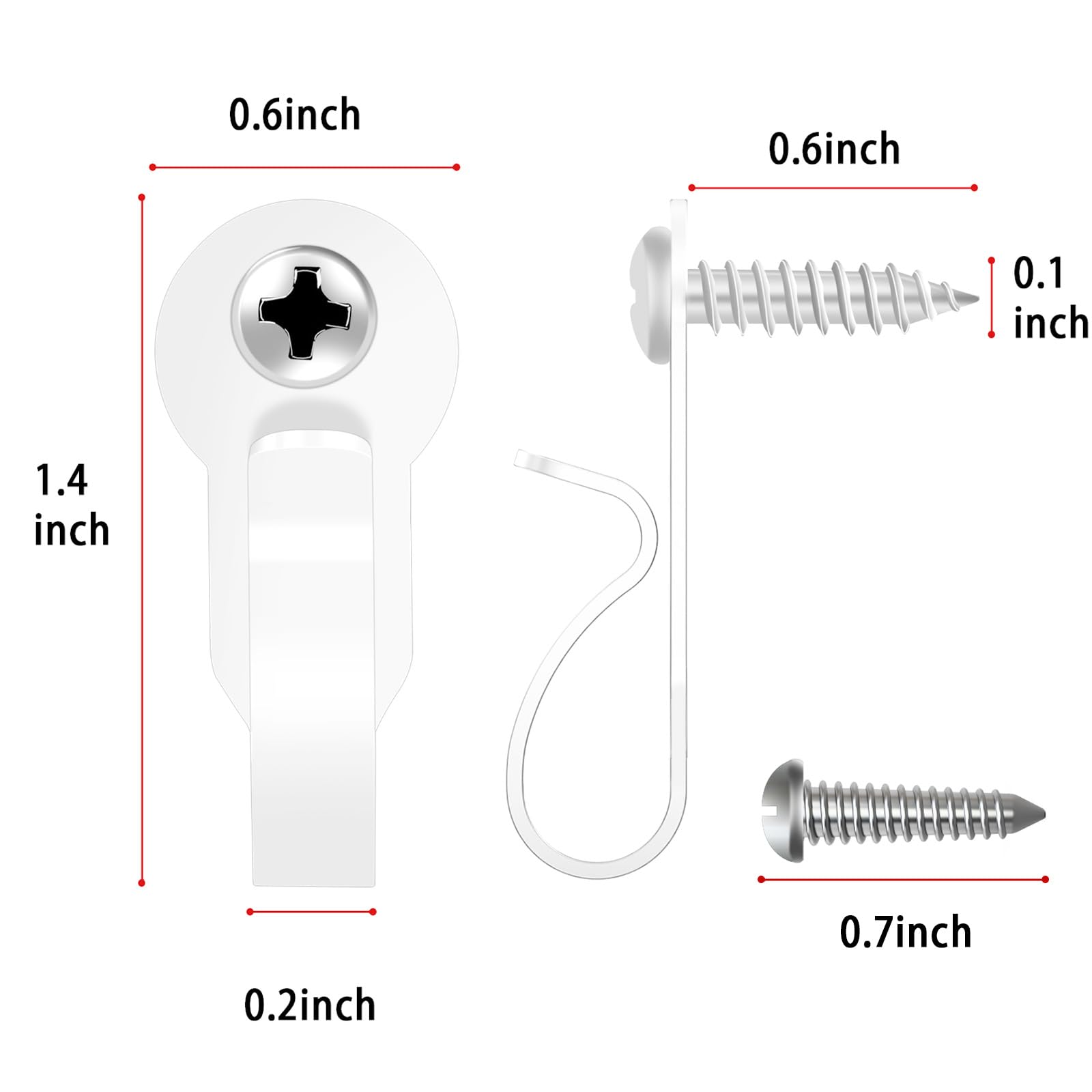 Stainless Steel Christmas Light Clips Hooks - 12 Pack Outdoor Screw-in Hooks for String Lights, Patio Decor, Plants & Wind Chimes | Weatherproof White Small Hooks for Holiday & Garden Lighting