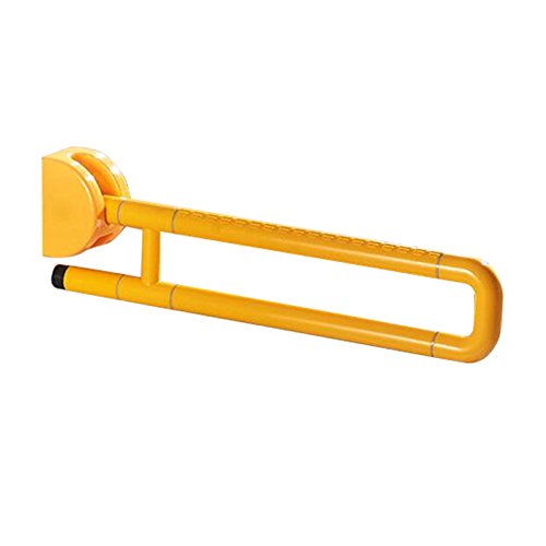 Stainless Steel Bathroom Safety Rails - 60cm Anti-Slip Handles for Toilet & Wash Basin - Yellow Handicap Accessible Grab Bars (60x10cm) - Ideal for Elderly & Disabled Bathroom Safety Support