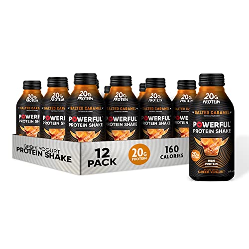 High Protein Shakes - Salted Caramel Flavor, 12oz (12 Pack) | 20g Protein, Low Carb, Kosher, Greek Yogurt | Ready-to-Drink Meal Replacement for Gym, Weight Loss & Healthy Snacking