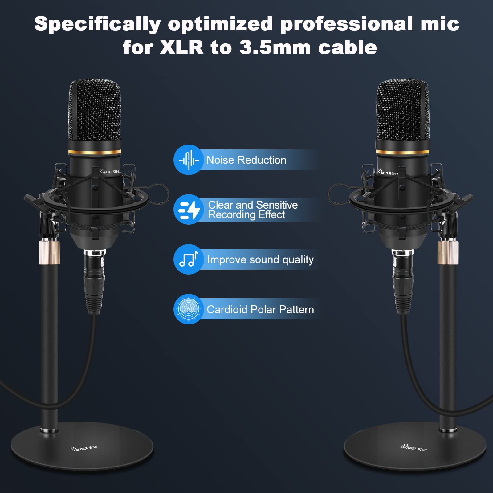 Professional Podcast Equipment Bundle for 2 - Audio Mixer with Condenser Microphone & 48V Phantom Power Supply - Perfect for Live Streaming, Gaming, and Recording (YouTube, Twitch, Podcasts)