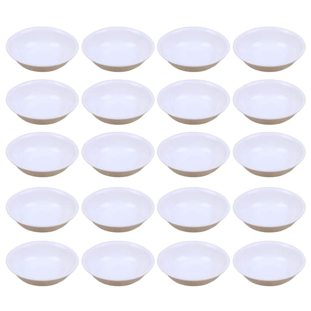 Small Plastic Soy Sauce Bowls - Round Condiment Dipping Dishes for Sushi, Dumplings & Snacks | Seasoning Serving Plates for Appetizers & Asian Cuisine | Perfect for Restaurants, Home Kitchens & Party Snack Serving