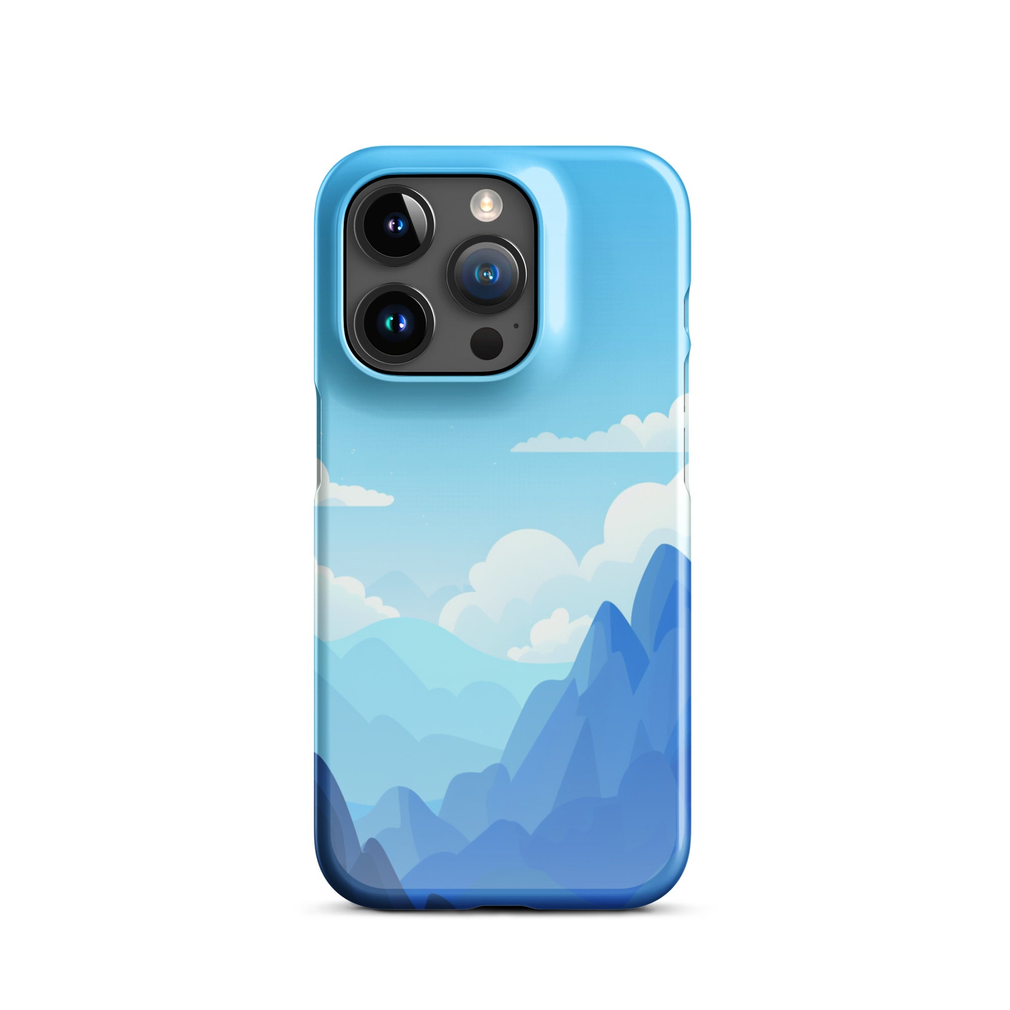 Premium Blue Mountain Snap Case for iPhone 14/13/12/11 Pro Max - Slim Protective Phone Cover with Shock Absorption | Perfect for Outdoor Adventures & Daily Use