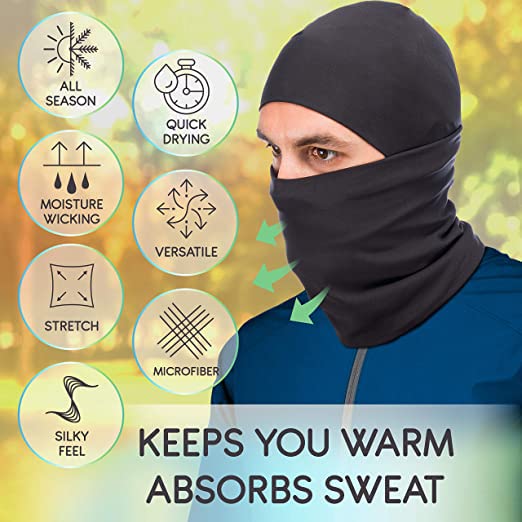 PrimeBox Biker Accessories Set - 3-Pack Reusable Cotton Face Mask, Head Cap, Arm Sleeves & Gloves Combo for Dust, UV Protection - Black | Perfect for Motorcycling, Cycling & Outdoor Activities
