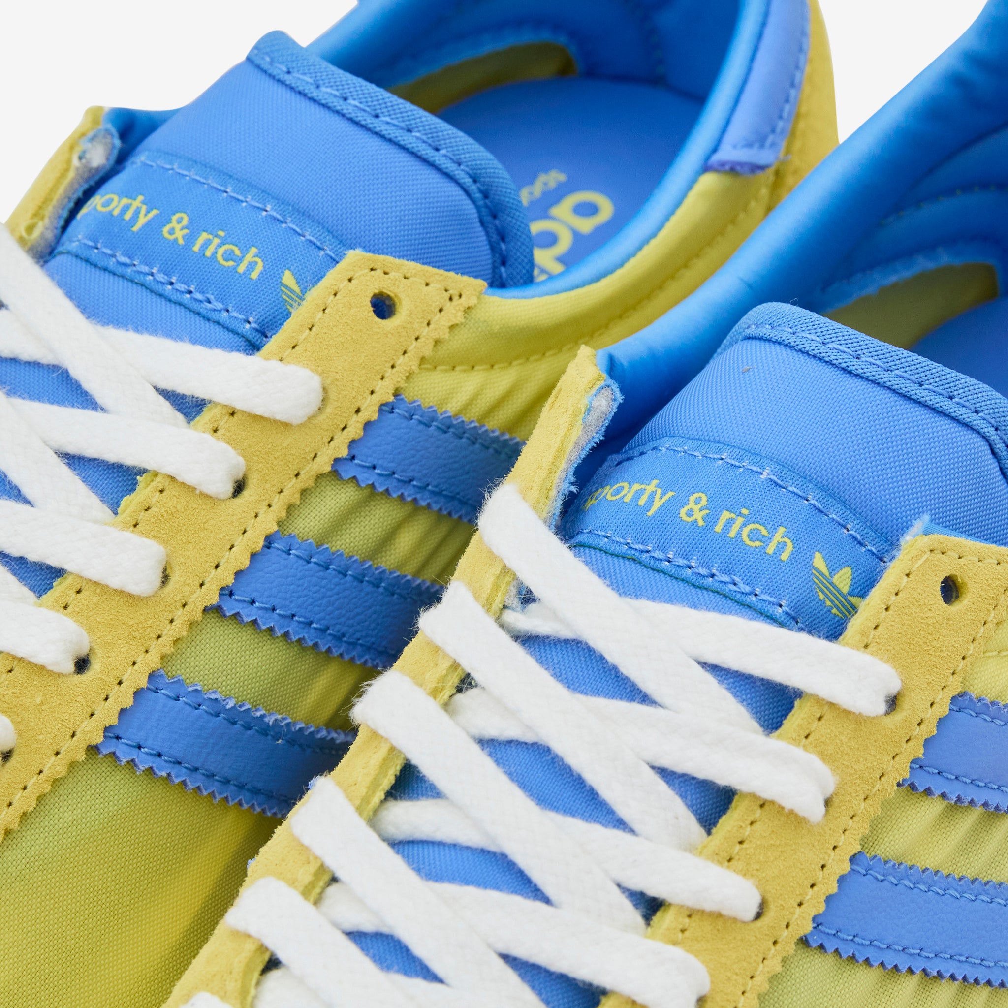Sporty & Rich Women's SL72 Sneakers in Light Yellow, Real Blue & Cloud White - Stylish & Comfortable for Running, Gym & Casual Wear