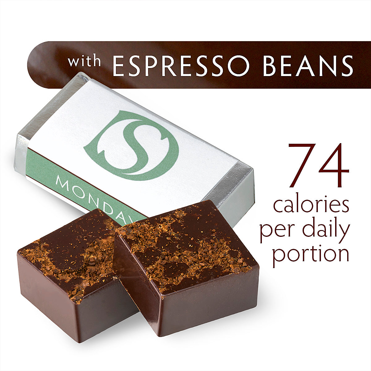 Premium Dark Chocolate with Espresso Beans - 30-Day Gourmet Gift Box | Rich Cocoa & Coffee Flavors | Perfect for Office Snacks, Birthday Gifts & Holiday Treats