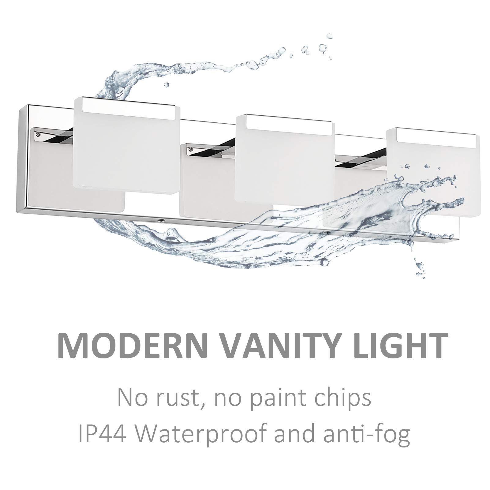 Ralbay 3-Light LED Modern Bathroom Vanity Light - Acrylic & Stainless Steel Wall Sconce for Bathroom Mirror Lighting - Perfect for Home, Spa, Hotel Decor