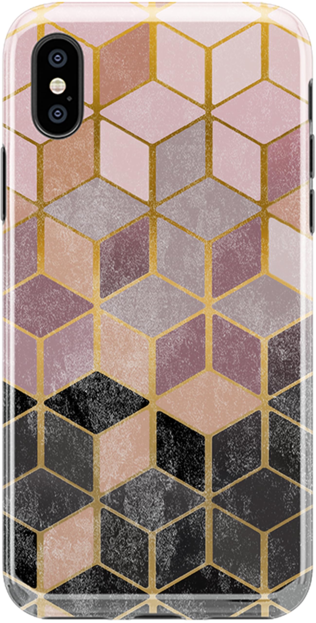 Casely iPhone Xs Max Case - Geo Rose Gold Marble Phone Cover | Slim Protective Case for iPhone Xs Max | Perfect for Everyday Use, Travel & Work