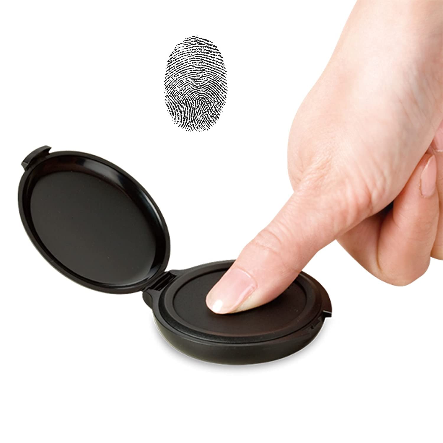 Professional Black Fingerprint Ink Pad for Notary, Security ID & Law Enforcement - Thumbprint Stamp Pad for Identification, Fingerprint Cards & Fingerprint Kit (Pack of 12) - Perfect for Document Authentication, Background Checks & Official Records