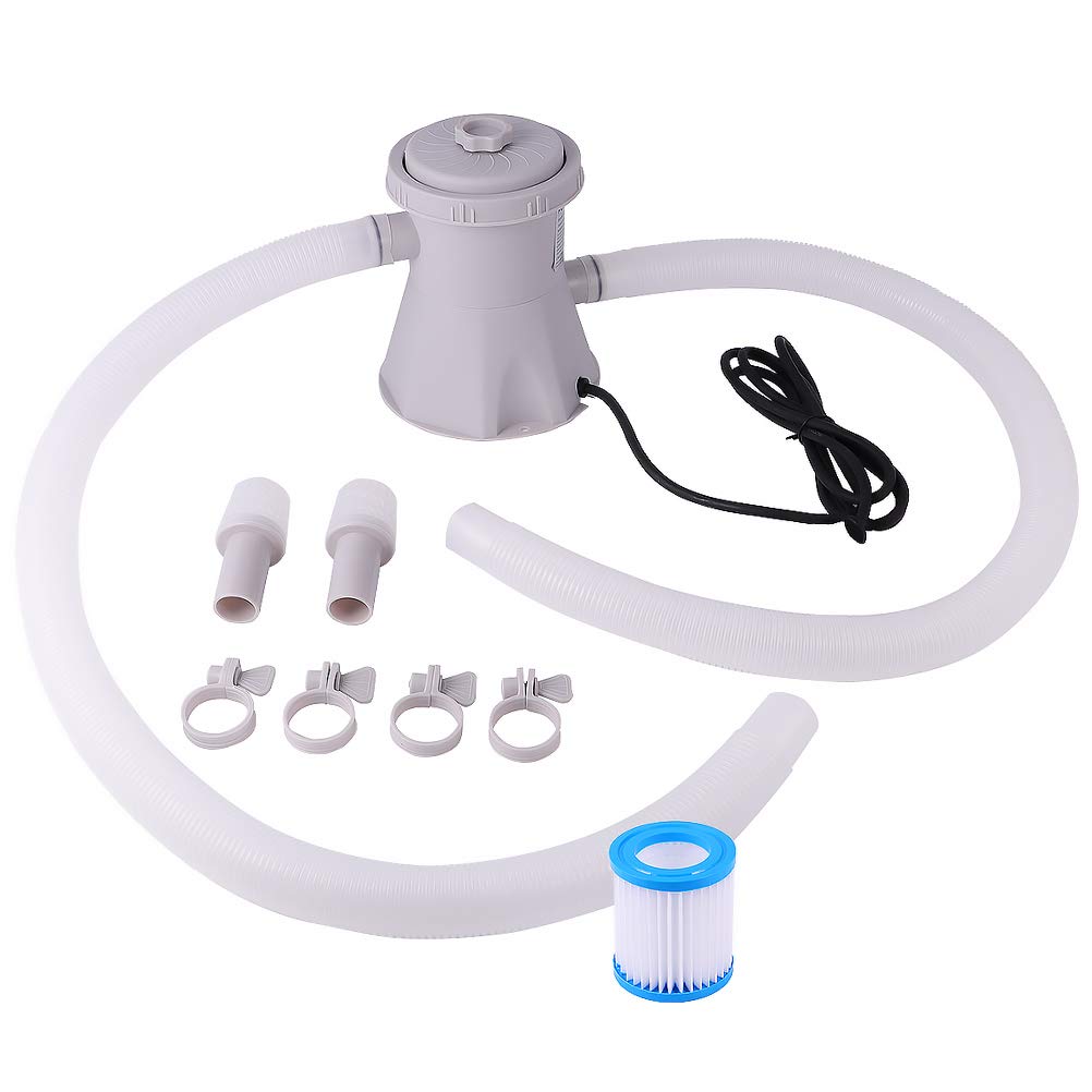Abaodam Swimming Pool Electric Filter Pump Set - Pool Cleaning Tool with Circulation Filter, US Plug - Ideal for Inground & Above Ground Pools