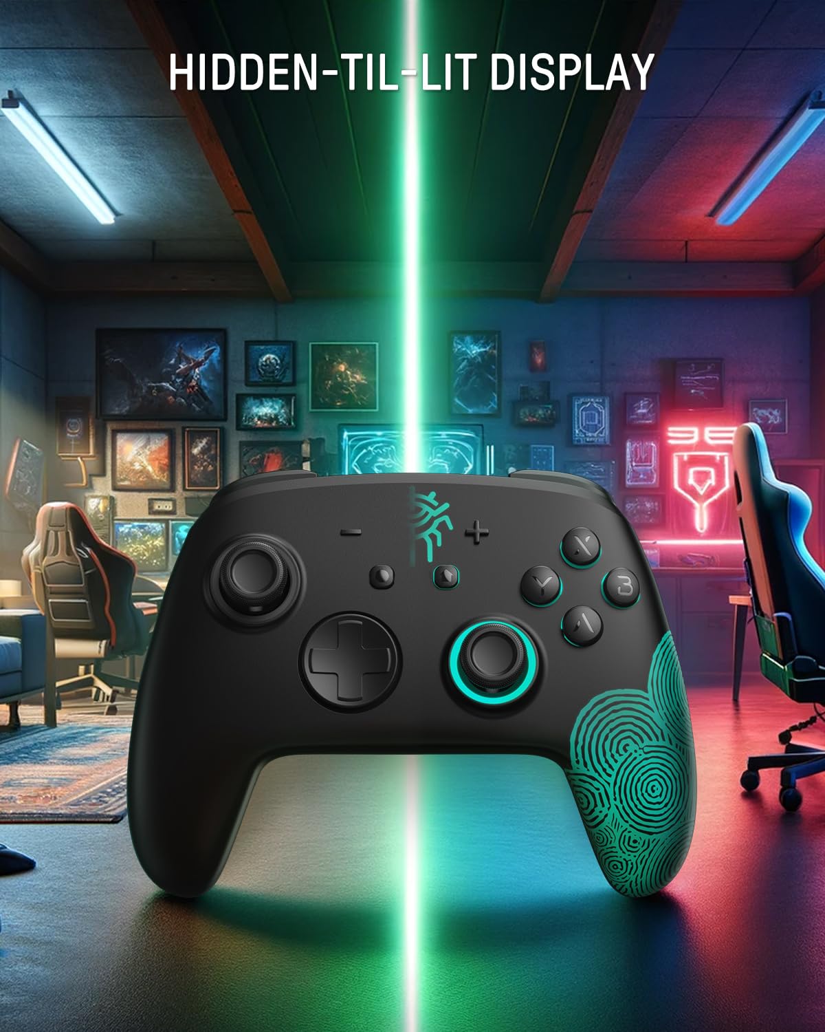 FUNLAB Pro Wireless Controller for Nintendo Switch/OLED/PC - Bluetooth Gamepad with RGB Firefly Lights, Amiibo NFC, Paddle Buttons, Turbo & Motion Controls (Black) | Perfect for Gaming, Streaming & Multiplayer Sessions