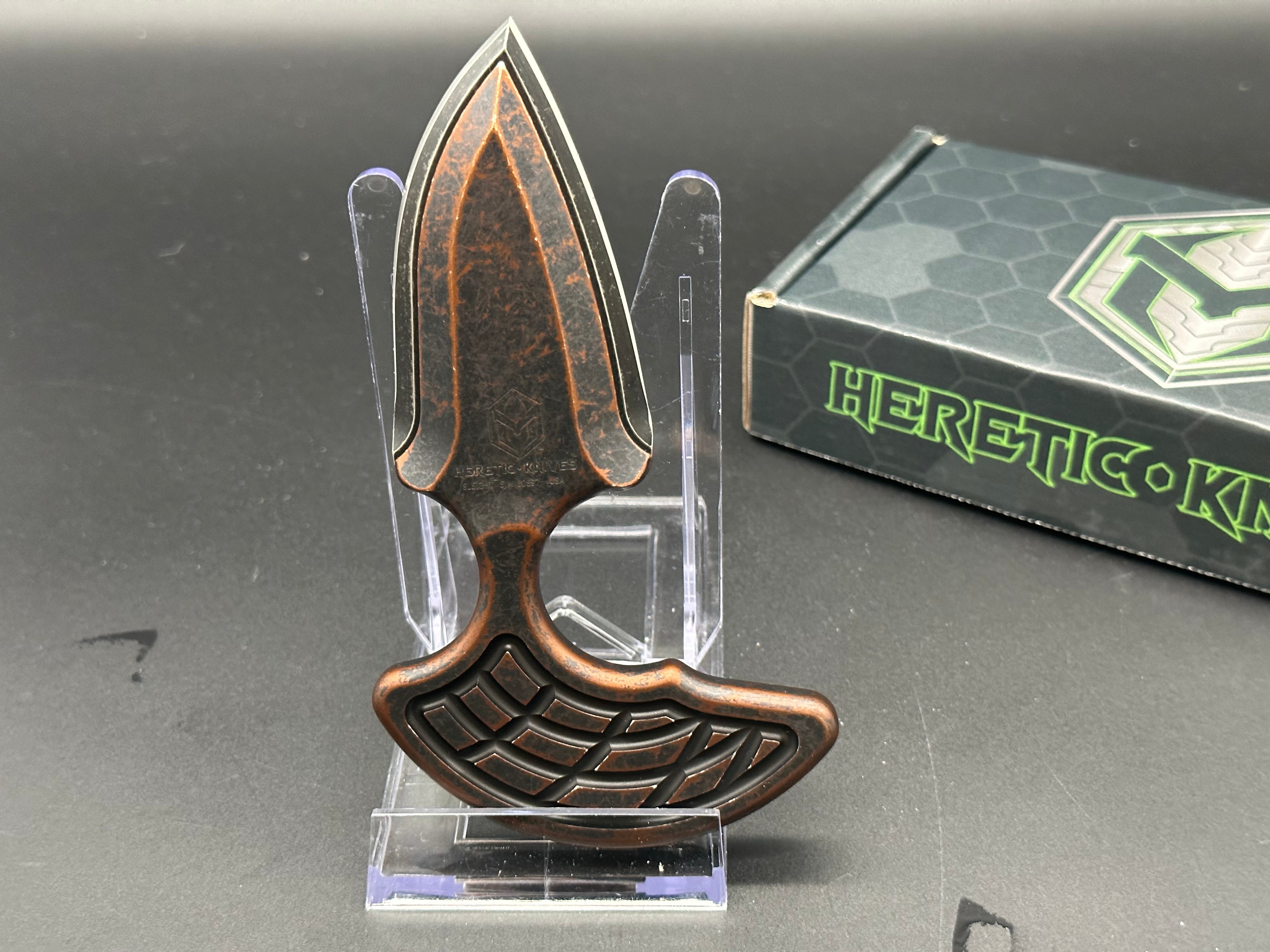 Heretic Sleight Bronze Push Dagger - Self Defense Knife, Tactical EDC Blade for Outdoor Survival & Camping | Perfect for Hiking, Hunting & Emergency Situations