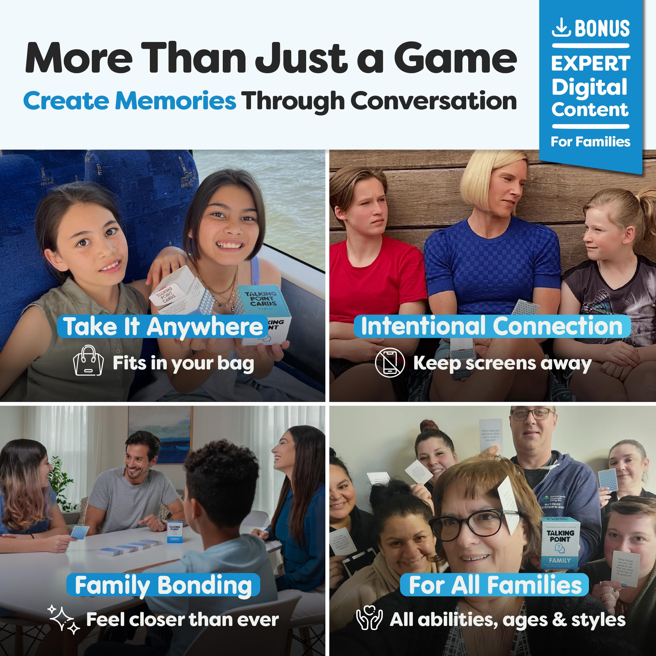 200 Family Conversation Cards - Fun & Meaningful Questions to Connect with Family, Improve Communication & Bonding - Perfect for Dinner Time, Road Trips, Game Nights & Quality Family Time - Encourage Kids to Express Themselves & Strengthen Relationships