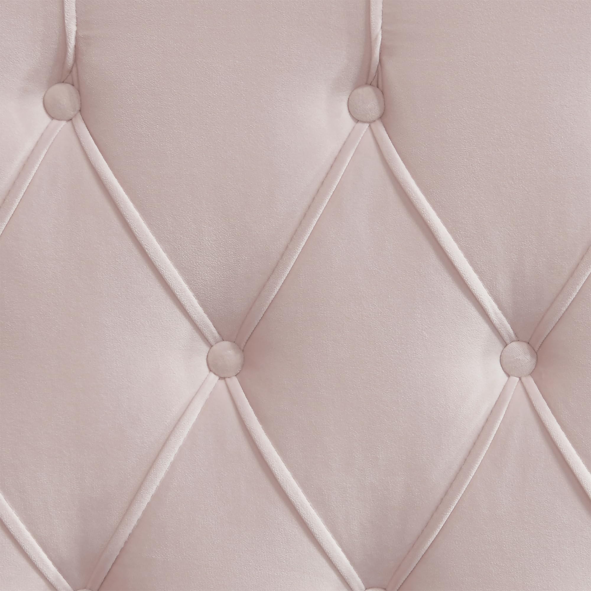Modern Wingback Upholstered Headboard with Diamond-Tufting - Soft Fabric Queen Size Bed Frame - Blush Pink Bedroom Accent Furniture for Master Bedroom, Guest Room & Nursery Decor