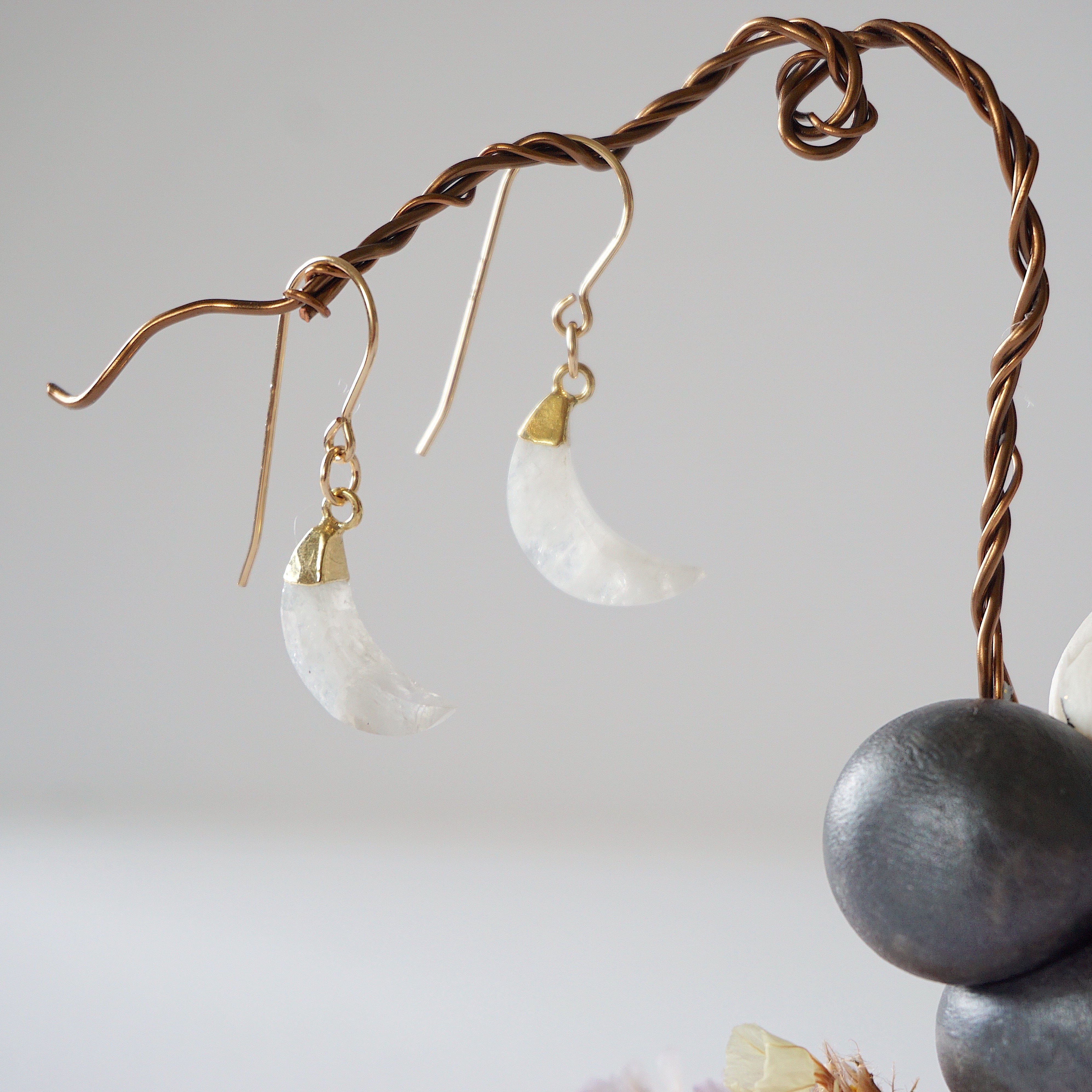 Rainbow Moonstone Drop Earrings - 14K Gold Filled Dangle Earrings for Women | Perfect for Weddings, Parties & Everyday Elegance