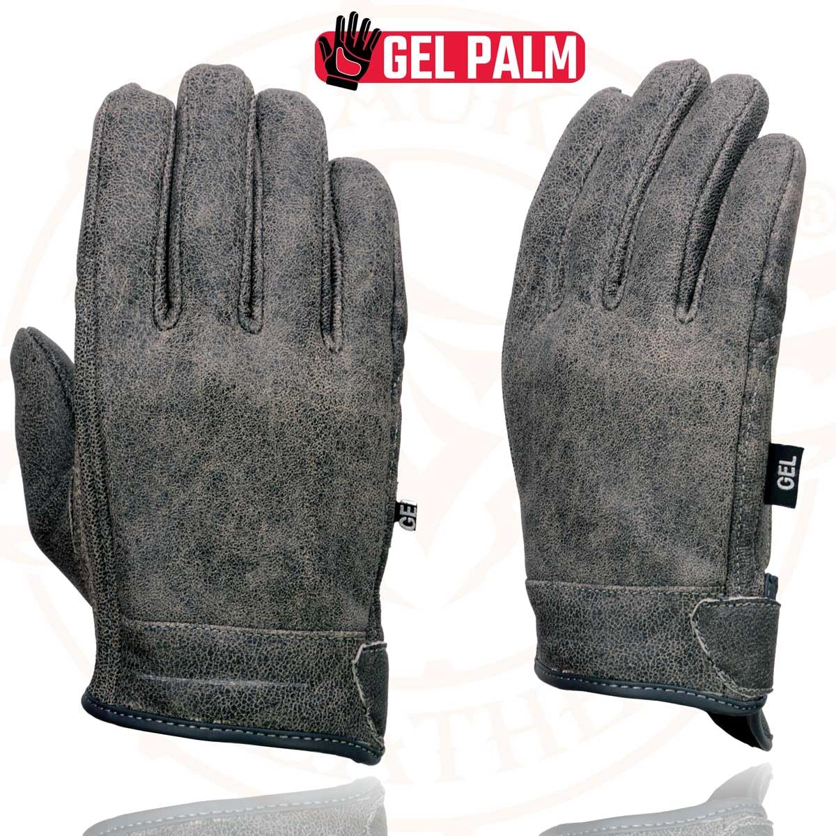 Milwaukee MG7511 Men's Motorcycle Gloves - Grey Leather with Gel Padding & Full Panel Cover for Comfort & Protection | Ideal for Riding, Commuting & Adventure Motorcycles