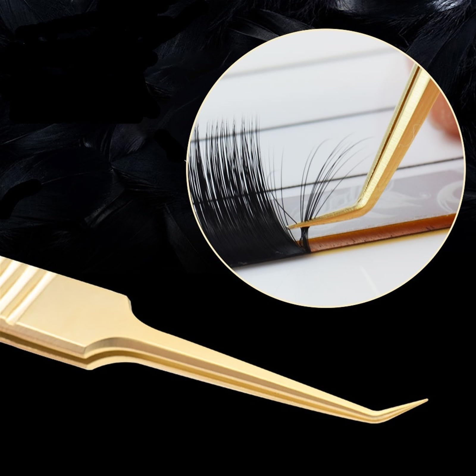 Professional Hair Removal Tweezers - Stainless Steel Eyelash Extension & False Eyelash Tool - Precise Slant Tip Tweezers for Eyebrow Shaping, Splinter Removal & Beauty Care - Perfect for Salon, Home Use & Travel Kit