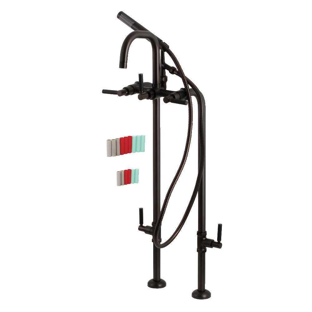Vintage Style Aqua CCK8406DKL Freestanding Bathtub Faucet with Supply Lines & Stop Valve - Perfect for Bathroom Renovation & Luxury Spa Experience