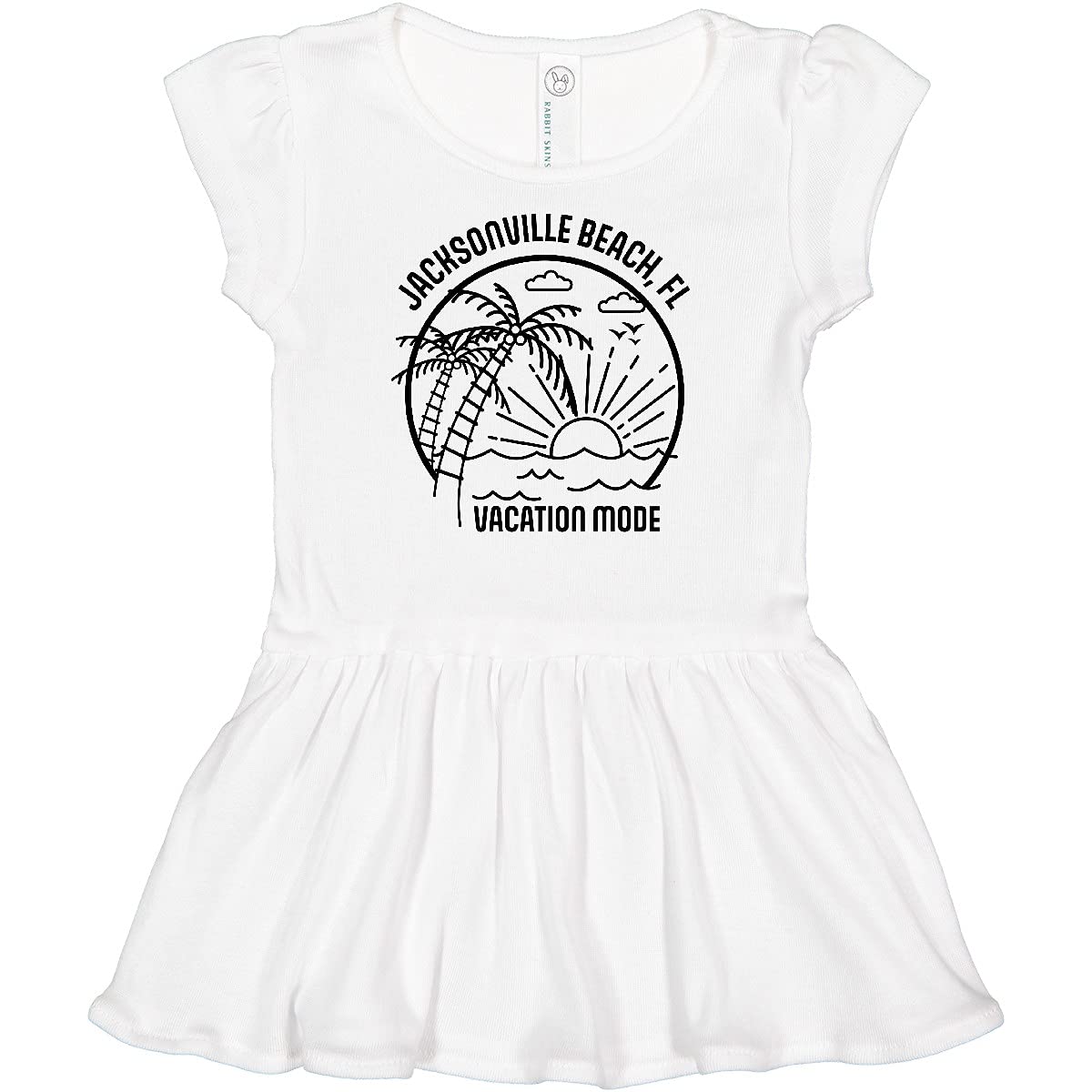 Inktastic Summer Vacation Mode Jacksonville Beach Florida Infant Dress - Cute Baby Girl Outfit for Beach Trips, Family Vacations & Summer Photos