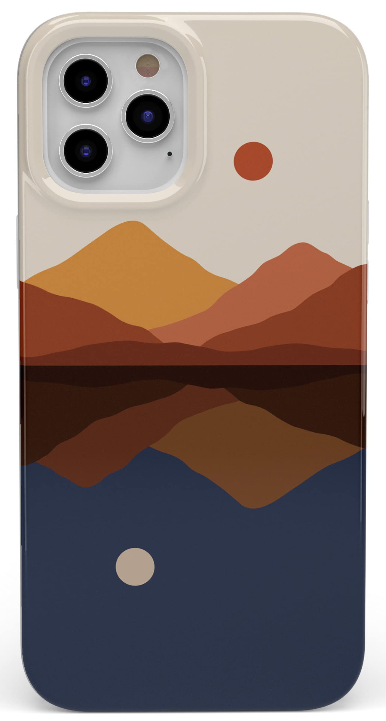 Casely iPhone 12 Pro Max Case - Opposites Attract Day & Night Colorblock Mountain Design | Protective Phone Cover for Women & Men | Perfect for Outdoor Adventures, Travel & Daily Use