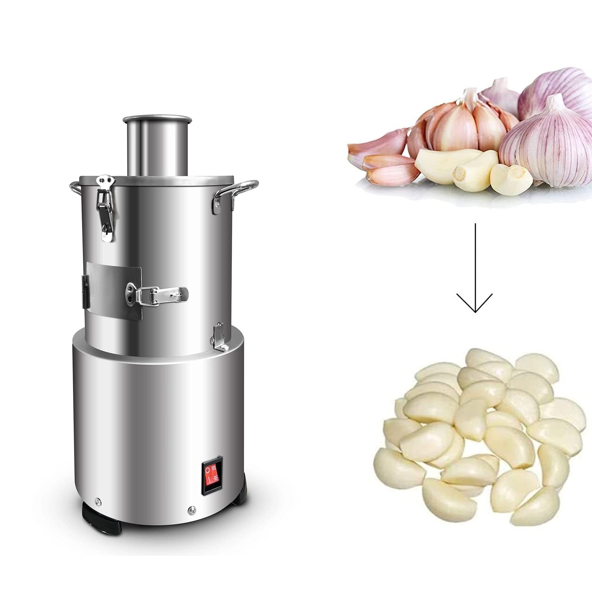 200W Commercial Electric Garlic Peeler Machine - 30KG/H High Capacity, Stainless Steel Garlic Separator for Restaurants & Kitchens - Perfect for Bulk Peeling, Food Prep & Commercial Cooking