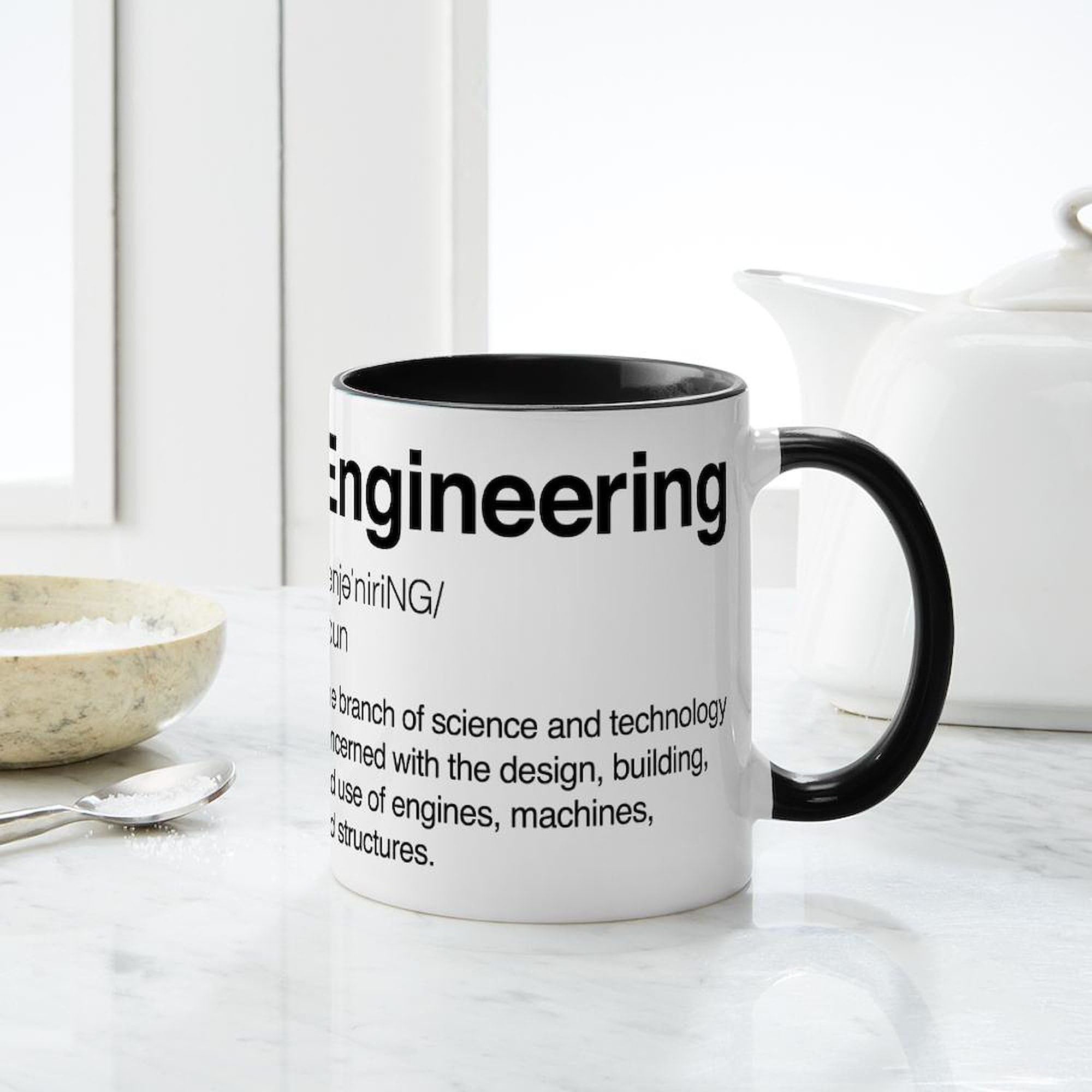 Engineering Definition Ceramic Coffee Mug 11 oz (325 ml) - Perfect for Engineers, Students & Office Use - Ideal Gift for Coffee Lovers