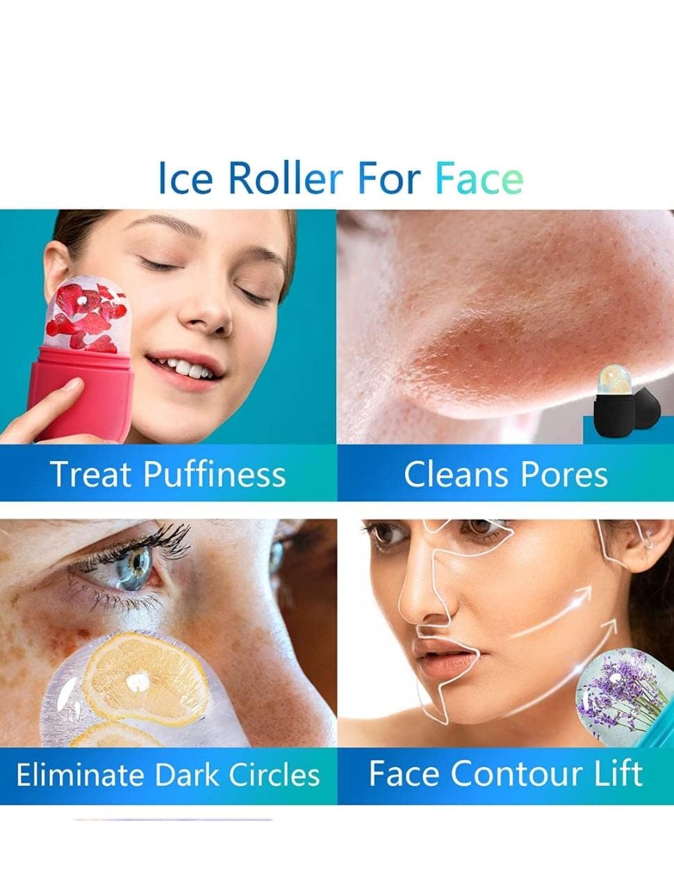 Gamins Gadgets® Crystal Hair Remover & Ice Roller Set for Face, Neck & Body - Puffy Eyes Relief & Painless Hair Removal for Men & Women | Perfect for Skincare Routine & At-Home Spa Treatments