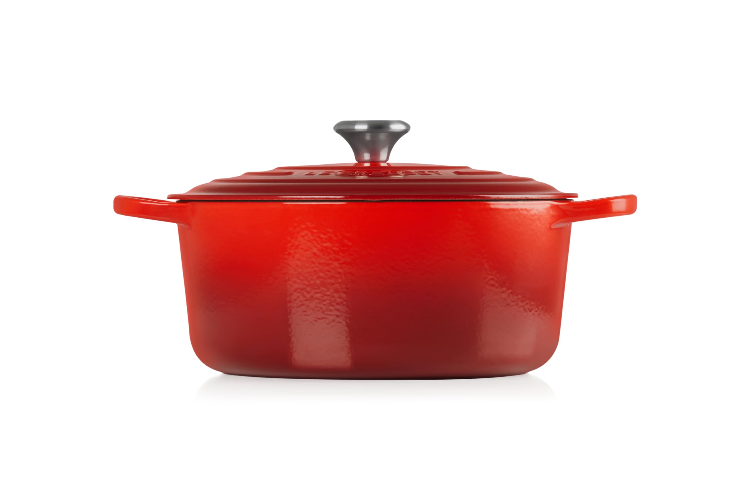 Le Creuset 7.25 qt Enameled Cast Iron Dutch Oven - Signature Round Pot in Cerise Red | Perfect for Braising, Stewing & Slow Cooking | Oven & Stovetop Safe