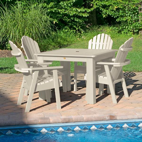Hamilton Adirondack 5-Piece Square Outdoor Dining Set - Patio Furniture for Backyard, Garden, Deck & Poolside Dining