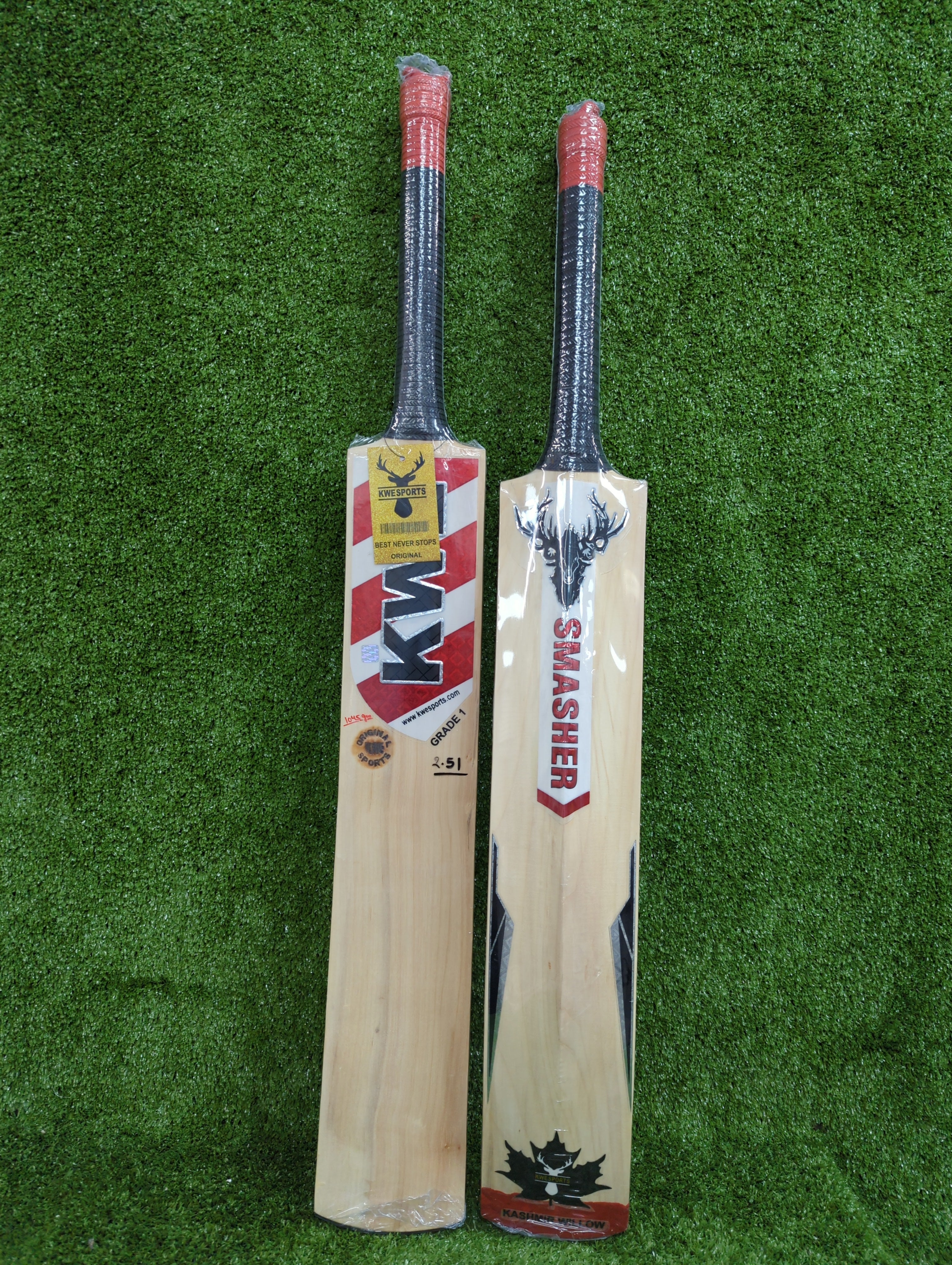 Kwesports Smasher Pro 2.0 Hard Tennis Cricket Bat - Premium Kashmir Willow Wood - Perfect for Tennis & Cricket Training, Practice Matches, and Professional Play