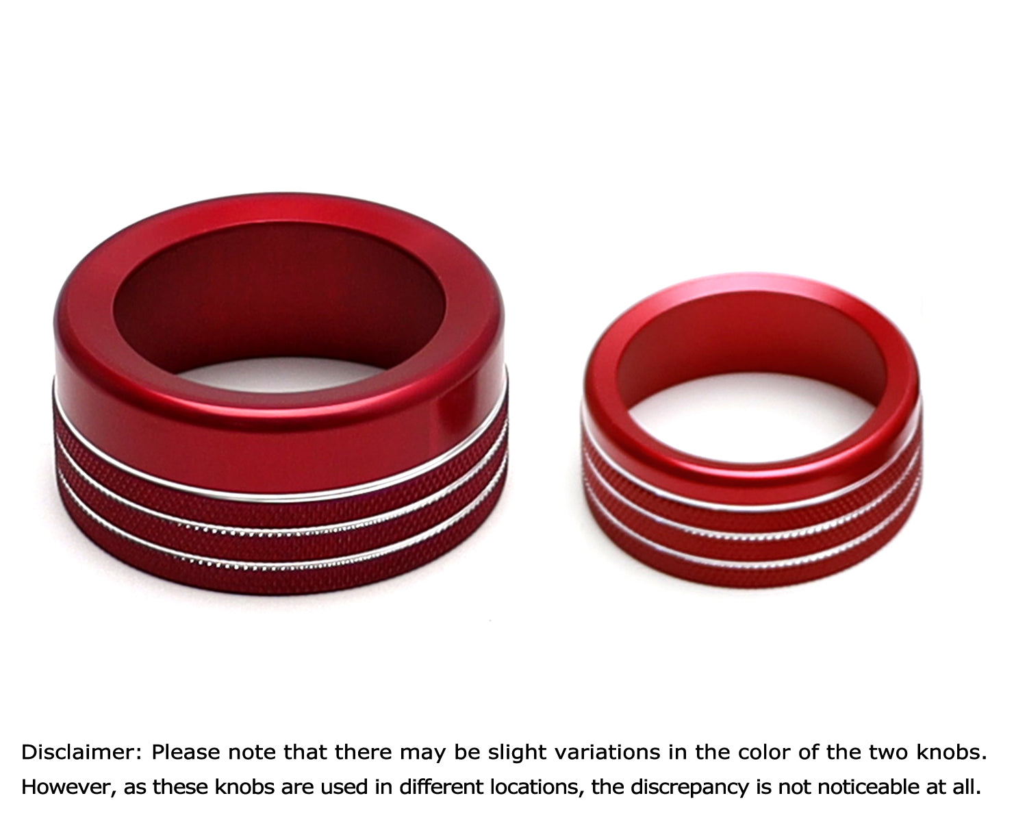 2 TRD Red Driving Mode & Volume Knob Covers for 2022+ Toyota Tundra & Sequoia with 14
