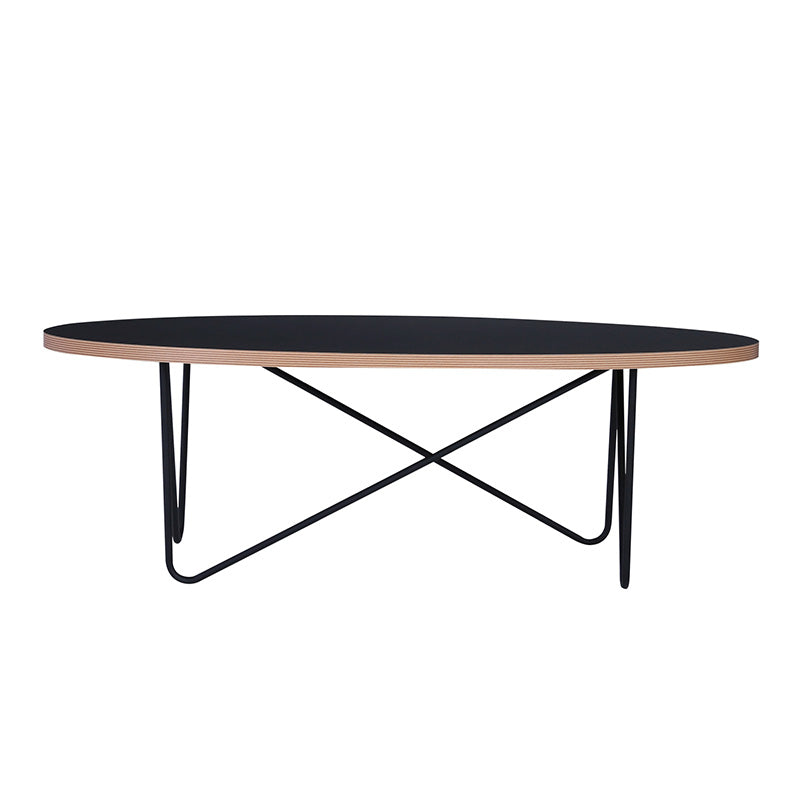 NARESH Oval Black Coffee Table - Modern Living Room Centerpiece for Home Decor & Small Space Furniture