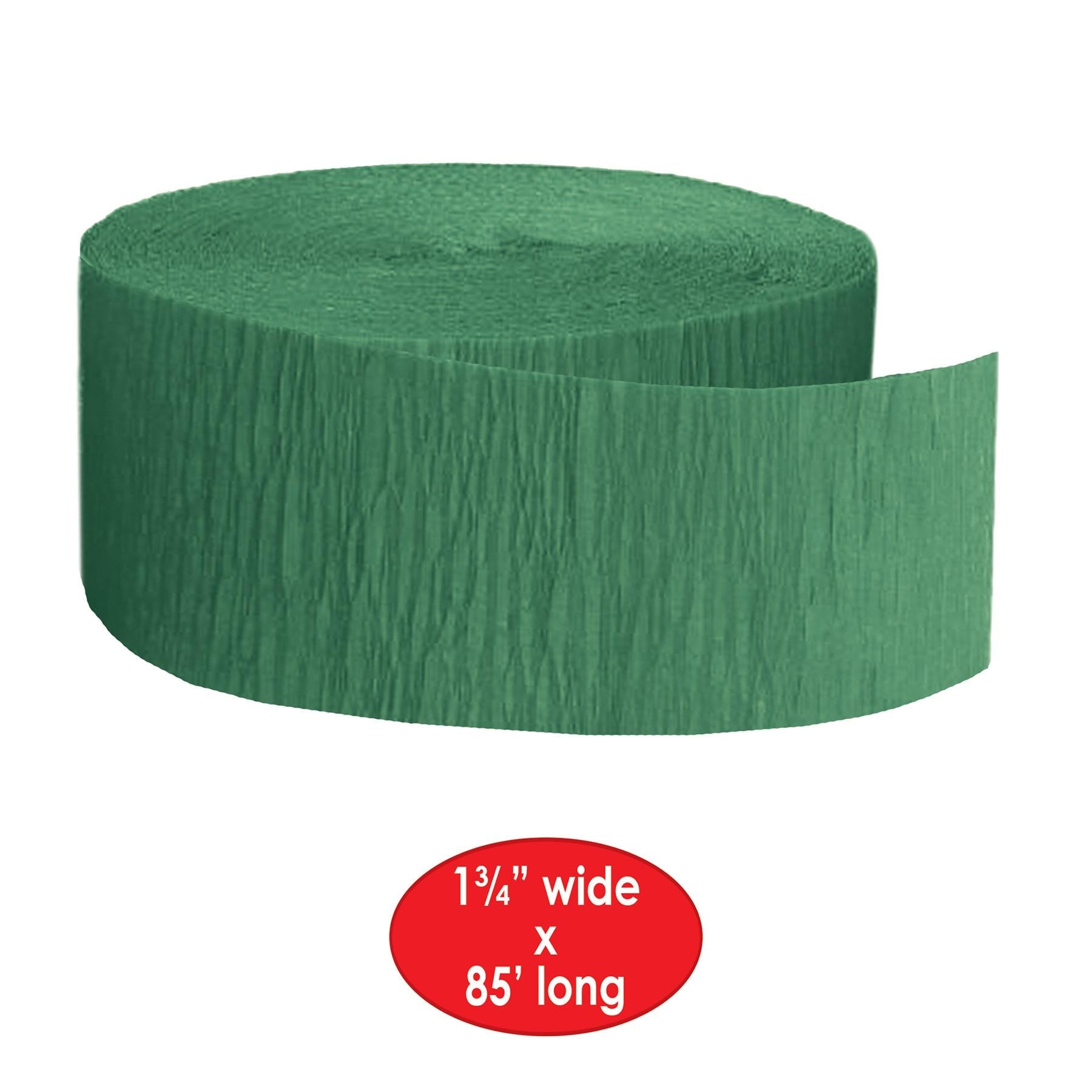 12 Pack Beistle FR Party Festive Crepe Streamers - Green Decorative Ribbons for Birthday, Wedding & Holiday Celebrations - Perfect for Home Decor, Party Supplies & Event Decorations