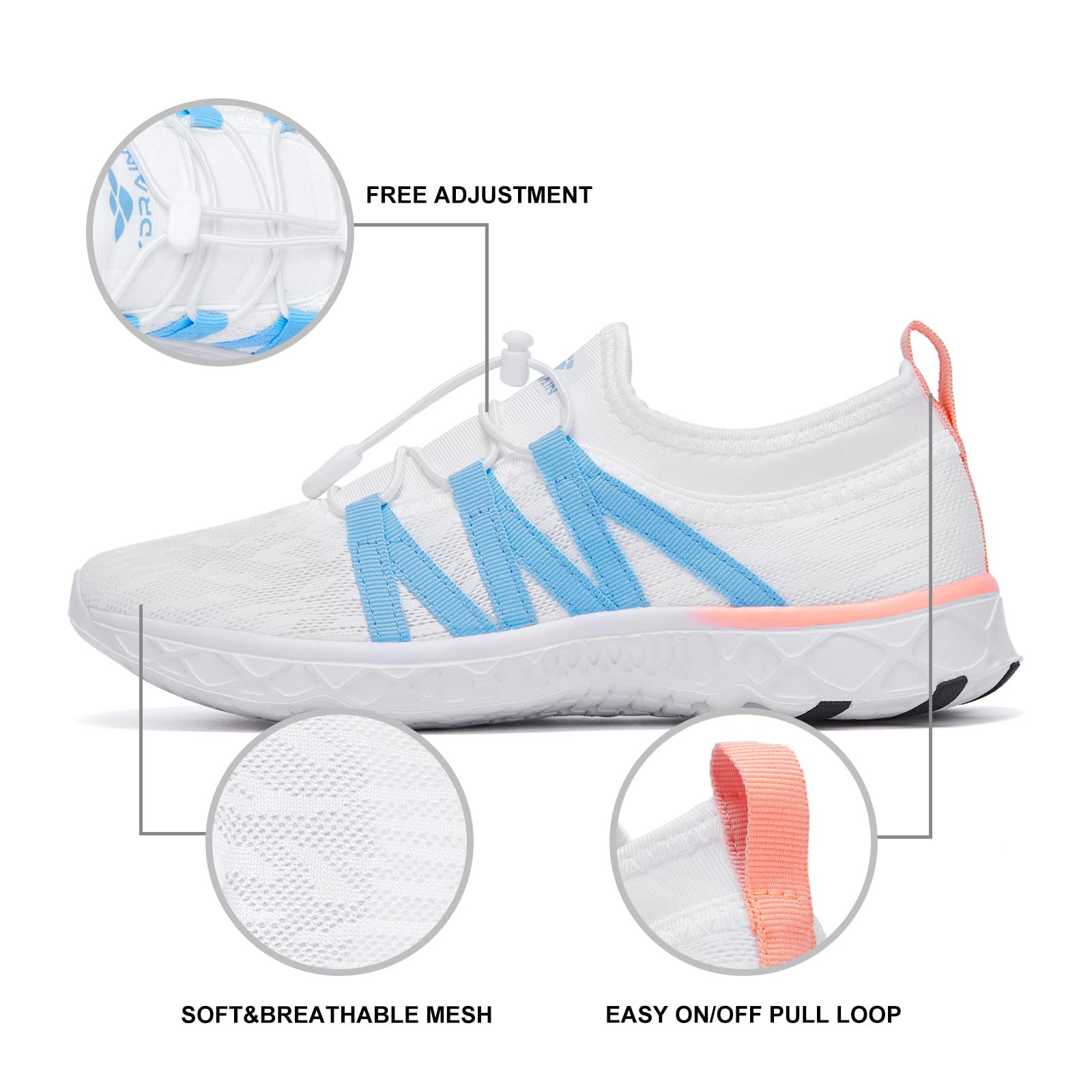 Aleader Women's Quick-Dry Mesh Slip-On Water Shoes for Beach, Pool, Yoga & Travel - Lightweight & Comfortable Aqua Shoes