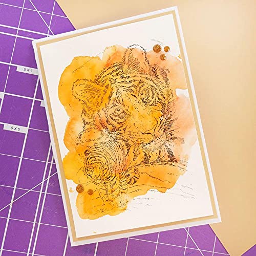 Courageous Tiger A6 Stamp Set for Card Making, Scrapbooking & DIY Crafts - Premium Rubber Stamps for Handmade Greeting Cards, Invitations & Art Journals
