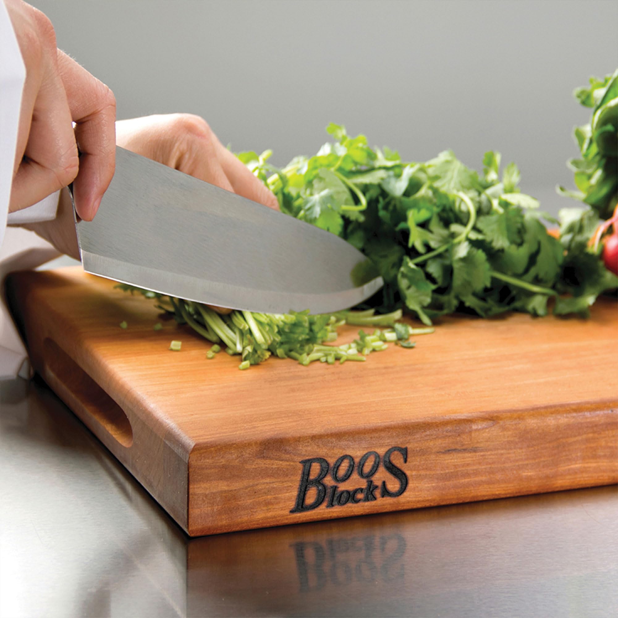 John Boos Block R-Board Reversible Wood Cutting Board - 24x18x1.5 Inch Cherry Wood - Premium Kitchen Cutting Board for Chefs & Home Cooking - Perfect for Meat, Vegetables & Food Prep