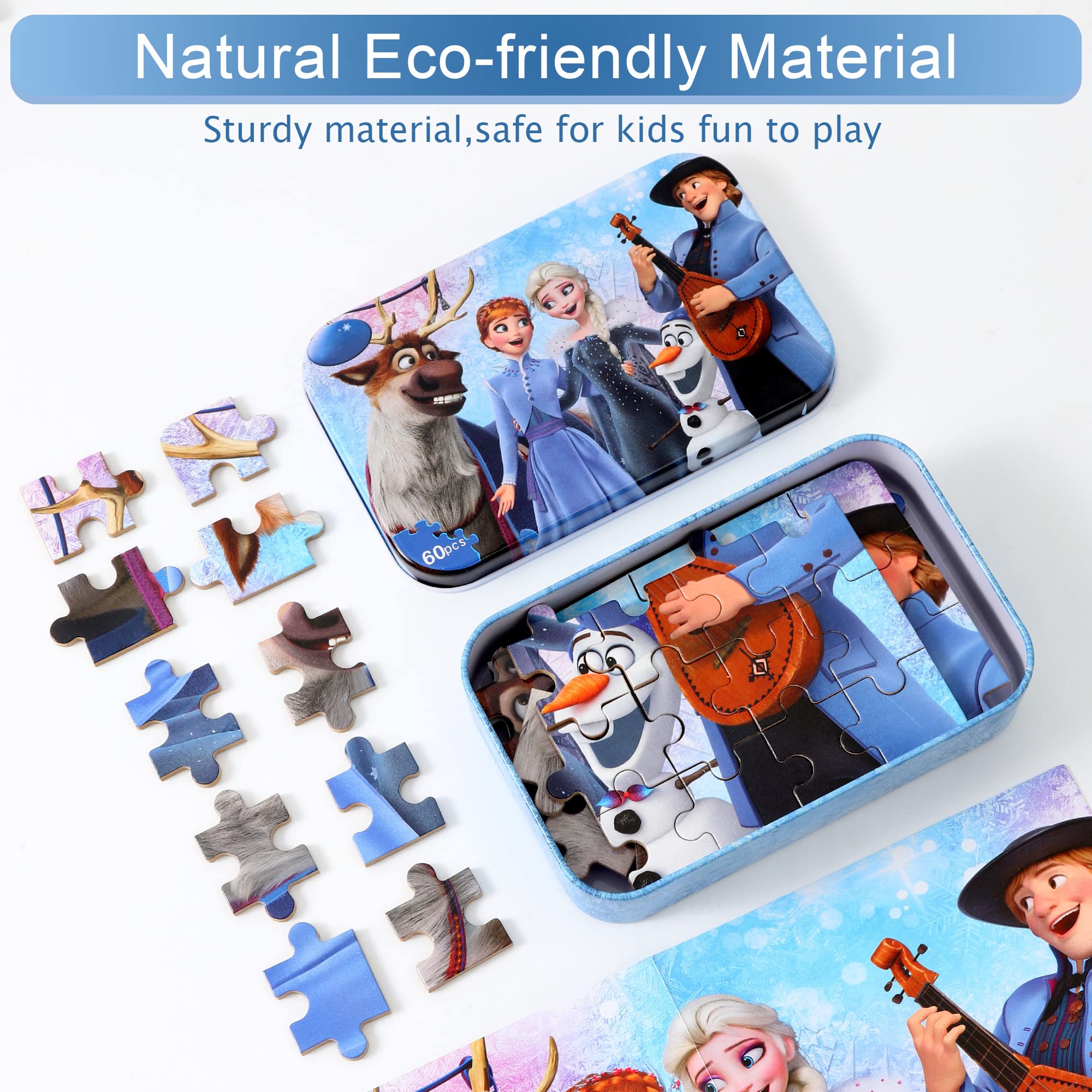 60-Piece Educational Jigsaw Puzzle for Kids Ages 3-8 | Durable Metal Box Storage | Learning Toys for Boys & Girls | Perfect Gift for Birthdays & Classroom Activities