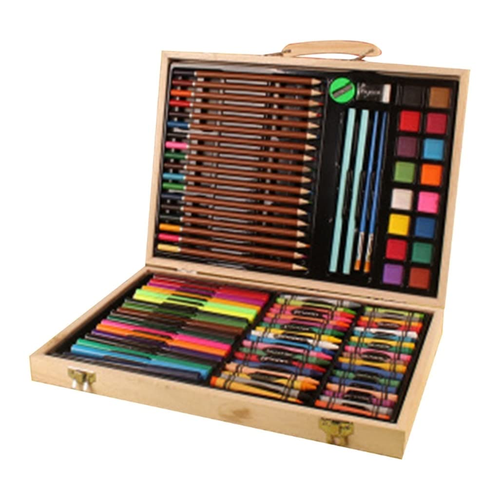 Premium 118-Piece Wooden Children's Paint Brush Set - Artist Painting Tools for Kids with Storage Box | Kindergarten Art Supplies, Creative Gift for Toddlers | Perfect for Classroom, Home Art Projects & Birthday Presents