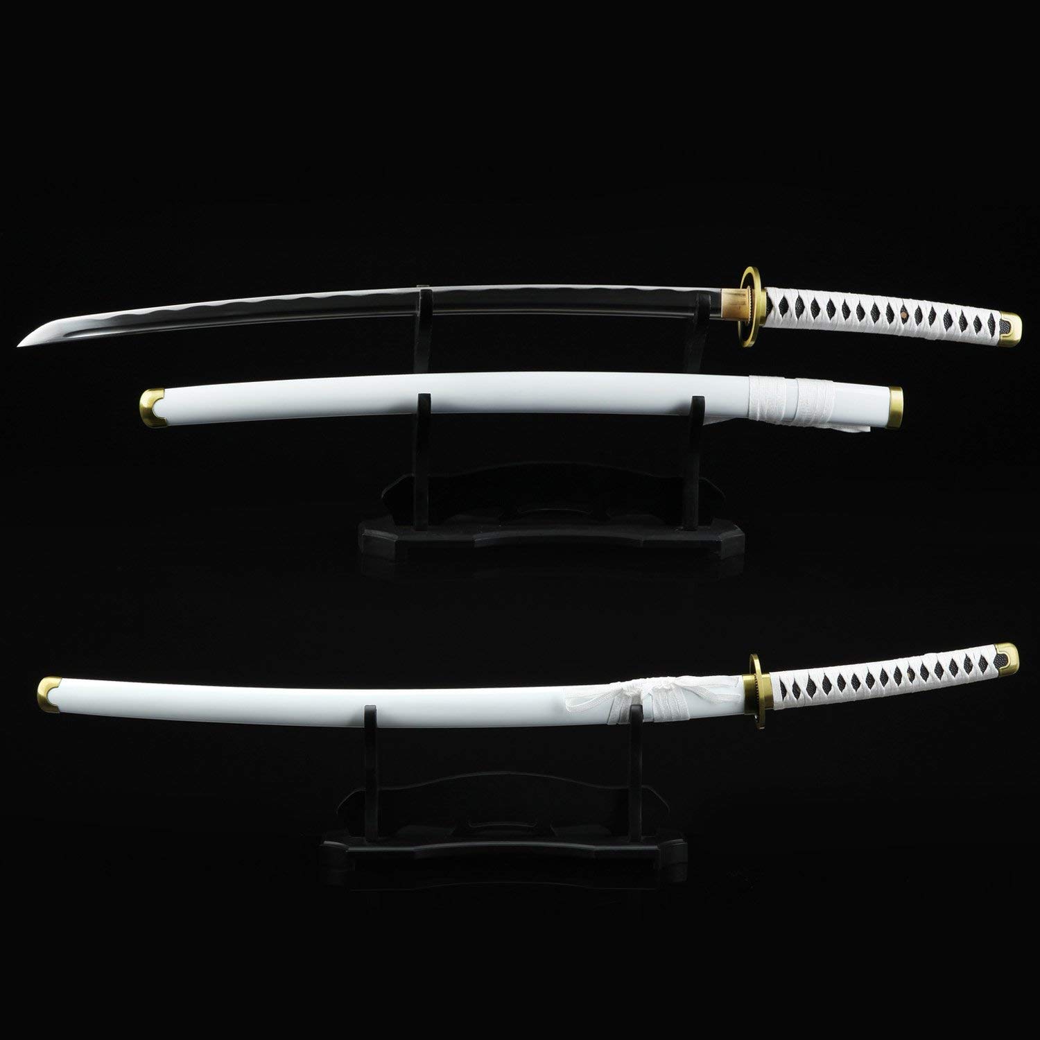 Handmade Full Tang Katana - 1045 Carbon Steel One Piece Roronoa Zoro Wado Ichimonji Replica Sword for Cosplay, Martial Arts Training & Anime Collection Display